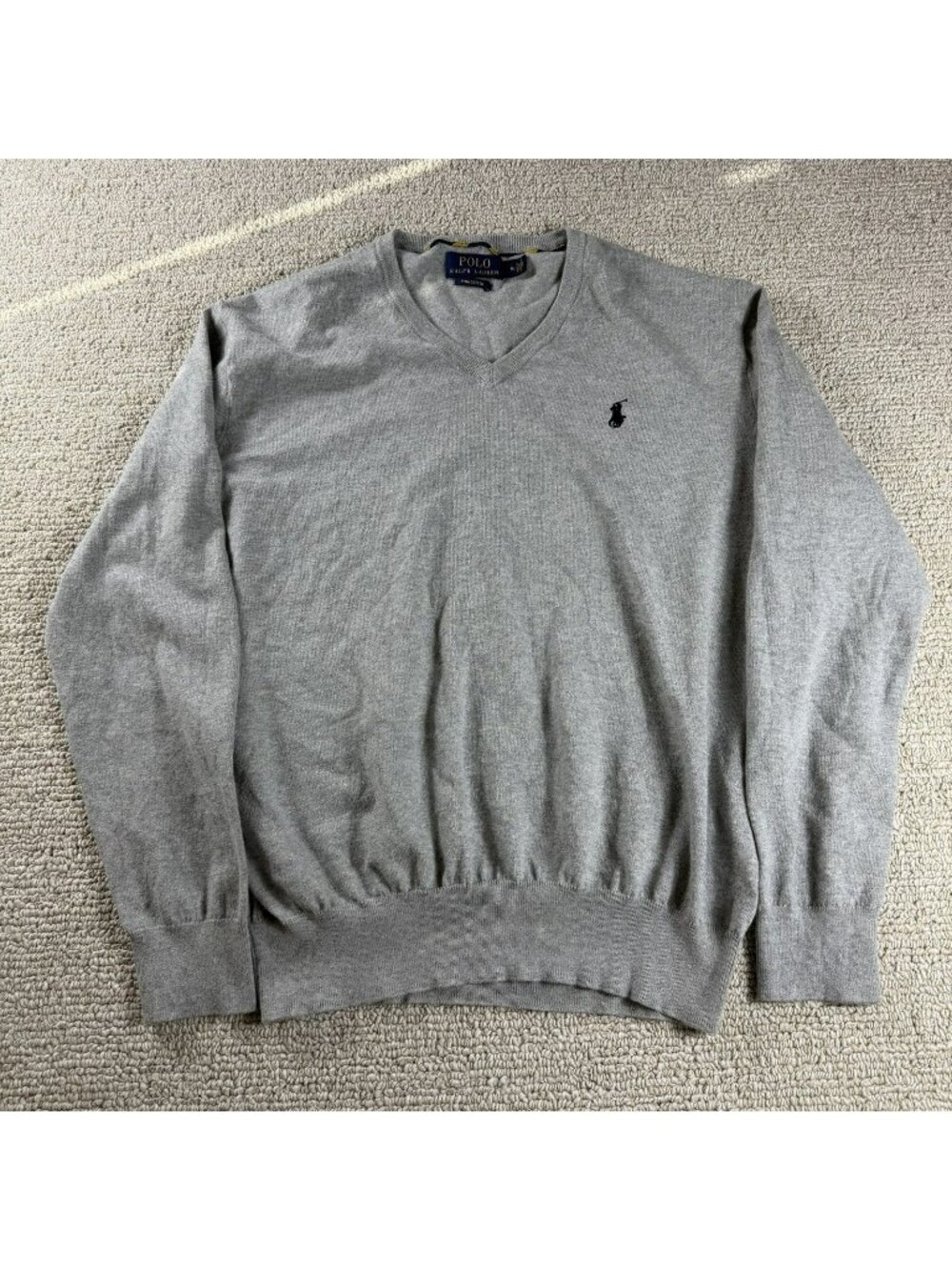 Polo Ralph Lauren Pima Cotton Long Sleeve Sweater Gray Men’s Size Medium